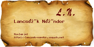 Lancsák Nándor névjegykártya
